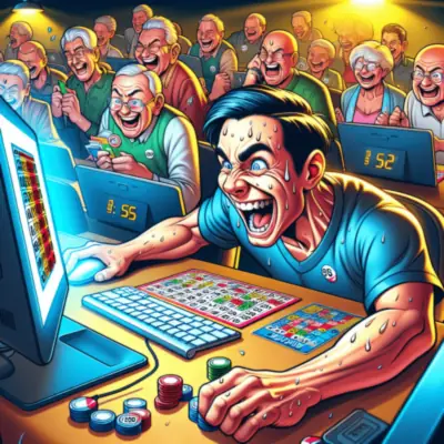 Colorful Bingo cards and balls representing an online game